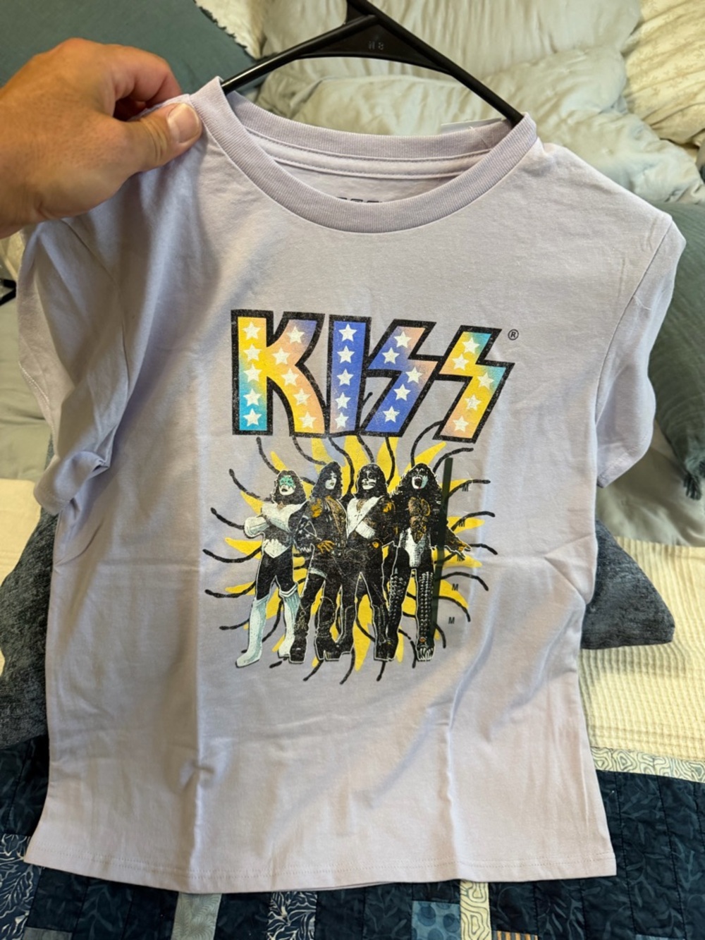 KISS Graphic Tee for Kids - Light Lavender size medium